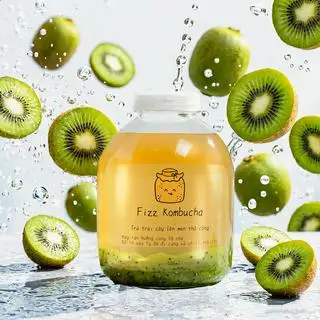 Hình ảnh Trà kombucha kiwi chuẩn healthy - không ga tặng kèm cốc đá