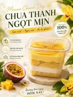 Hình ảnh Mousse xoài chanh leo phô mai