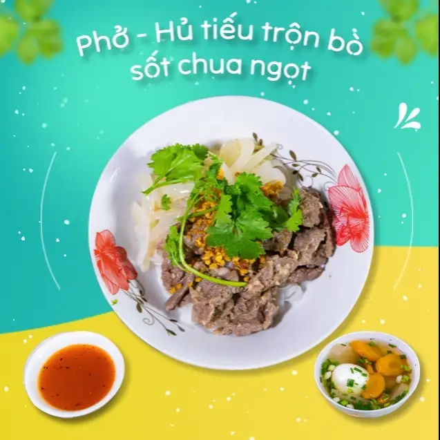 Phở trộn bò sốt chua cay ngọt - lớn - trứng lòng đào - 70.000 ₫ tại Mì Trộn Trứng Lòng Đào - Kỳ Đồng