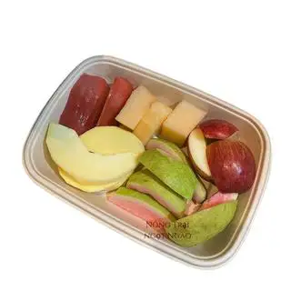 Hình ảnh Trái Cây: Dưa Lưới+Táo+Xoài +Mận +ổi -600gr