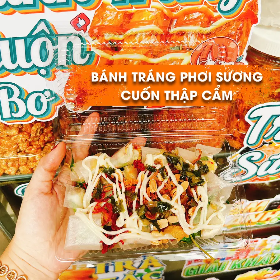 Bánh Tráng Phơi Sương Cuốn Thập Cẩm - 37.000 ₫ tại Ăn Vặt Sutin - Bánh Tráng Trộn, Tré Trộn & Trà Trái Cây - Lê Văn Quới