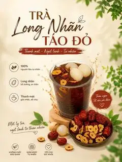 Hình ảnh Trà long nhãn táo đỏ