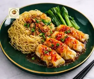 Hình ảnh Mì sủi cảo khô sốt cay cấp độ 1 - 2 - 3