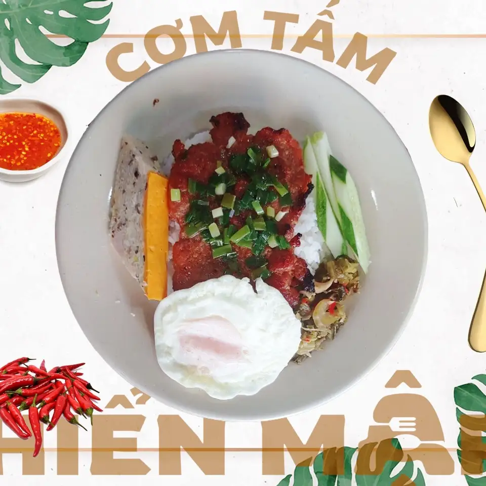 Cơm sườn chả trứng - 72.000 ₫ tại Cơm Tấm Hiển Mập - Bùi Hữu Nghĩa