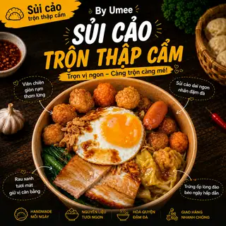 Sủi cảo nhân thịt trộn thập cẩm trứng (Onsen/Ốpla) sốt Hoishin - 68.600 ₫ tại Sủi Cảo Trộn Thập Cẩm By Umee - Trương Quyền 