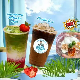 combo Tươi Mát ( Mua 1 ly strawberry latte matcha + Cà phê Sữa tặng CF muối) - 175.000 ₫ tại RY Đôris Coffee House - Bánh Mì Nướng Muối Ớt, Cà Phê Muối & Cacao Muối - Nơ Trang Long