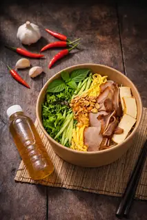 Hình ảnh Bún Nước Tương Xá Xíu - Tai Heo Khìa Đặc Biệt + Sâm Bông Cúc