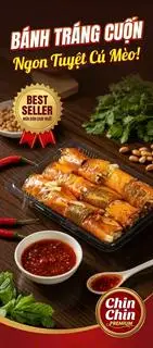 Bánh tráng cuốn ( cuộn bơ ) FULL TOPPING - 40.000 ₫ tại Chin - Bánh Tráng Trộn, Mì Trộn & Trà Khổng Lồ - Bình Giã