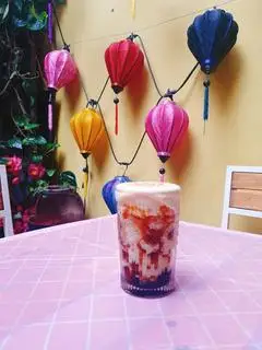 Hình ảnh SỮA TƯƠI TÁO ĐỎ LONG NHÃN KEM DỪA NƯỚNG
