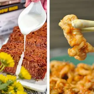 Hình ảnh Combo bánh bò - chân gà sốt thái to