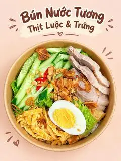 Hình ảnh Bún Nước Tương Thịt Luộc Trứng Luộc
