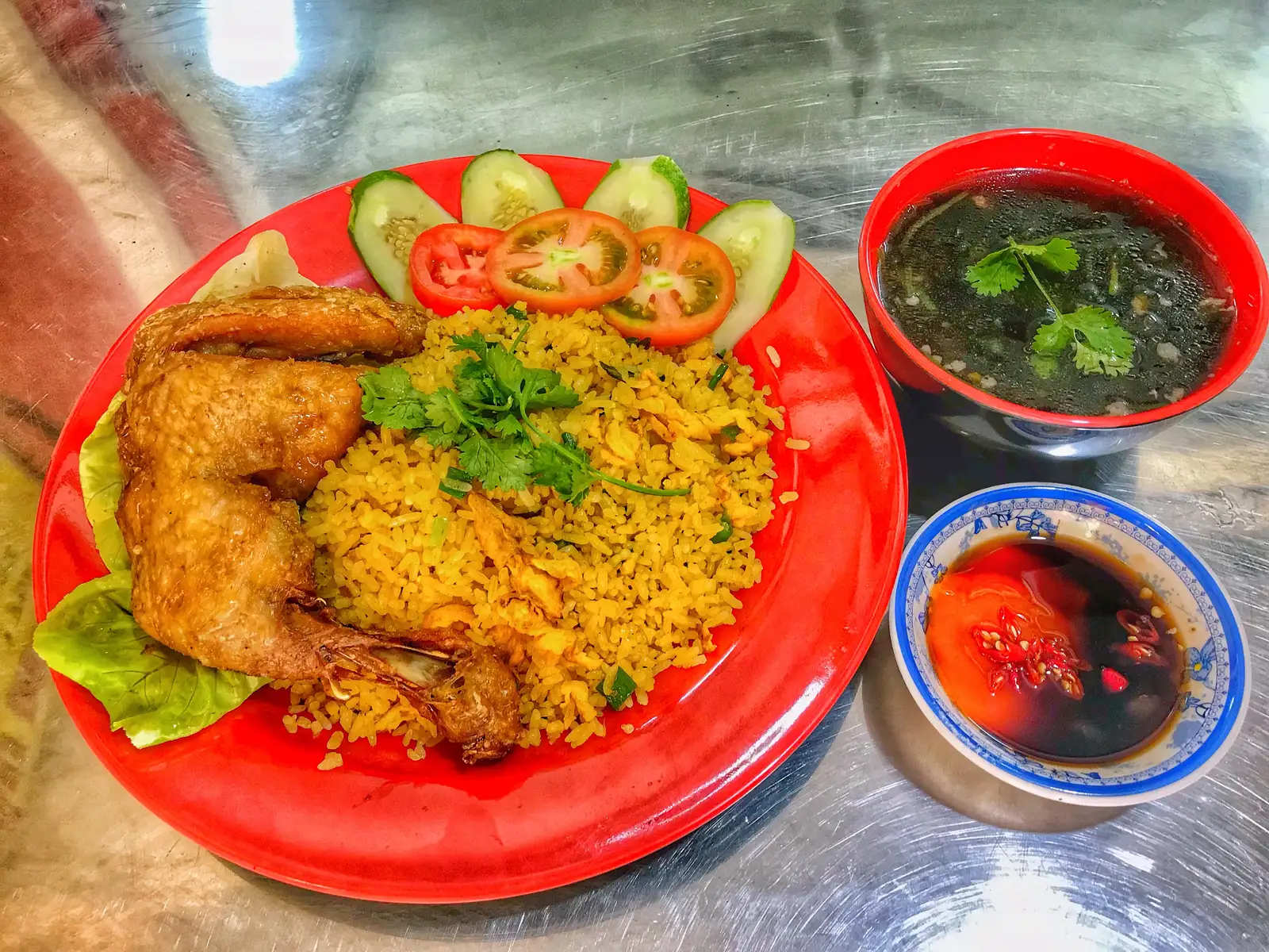 Hình ảnh Combo Cơm Gà 1/4+ Canh Rong Biển Thịt Bằm