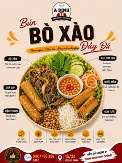 Bún bò xào  - 63.750 ₫ tại Bún Thịt Nướng A.Bình 88 - Võ Duy Ninh