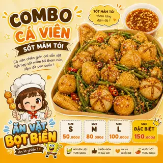 Hình ảnh Combo Cá Viên Chiên Sốt Bơ Mắm Tỏi ( Thập Cẩm ) size L