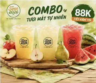 Hình ảnh Combo 3 món nước ép Táo, Lê, Dưa Hấu