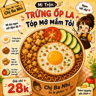 Mì Indomie trộn trứng ốp la  - 28.000 ₫ tại Chụy Ba Nhi - Bánh Tráng, Mì Trộn & Cá Viên Chiên - Phạm Thế Hiển