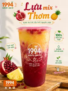 Thơm mix Lựu  ly 700ml - 49.000 ₫ tại Ku Pin - Trái Cây Mix, Cà Phê Phin & Nước Ép - Đường Số 17