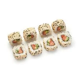 Hình ảnh shushi cá hồi bơ lăn mè