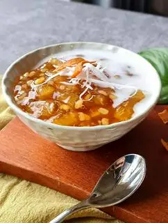 Hình ảnh chè Thái bưởi siêu cùi cốt dừa 