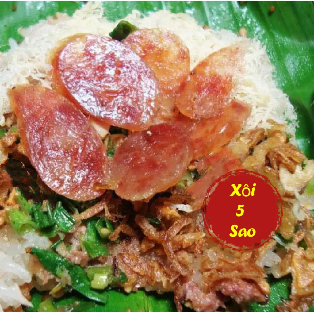 Xôi chà bông + lạp xưởng - 55.000 ₫ tại Xôi 5 Sao - Xôi Gà & Xôi Mặn - Trần Xuân Soạn