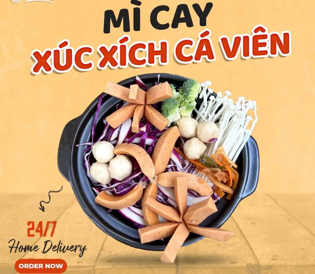 Mì Cay Xúc Xích Cá Viên - 56.000 ₫ tại Mỳ Cay & Trà Sữa Lam Lam - Nguyễn Hữu Cầu