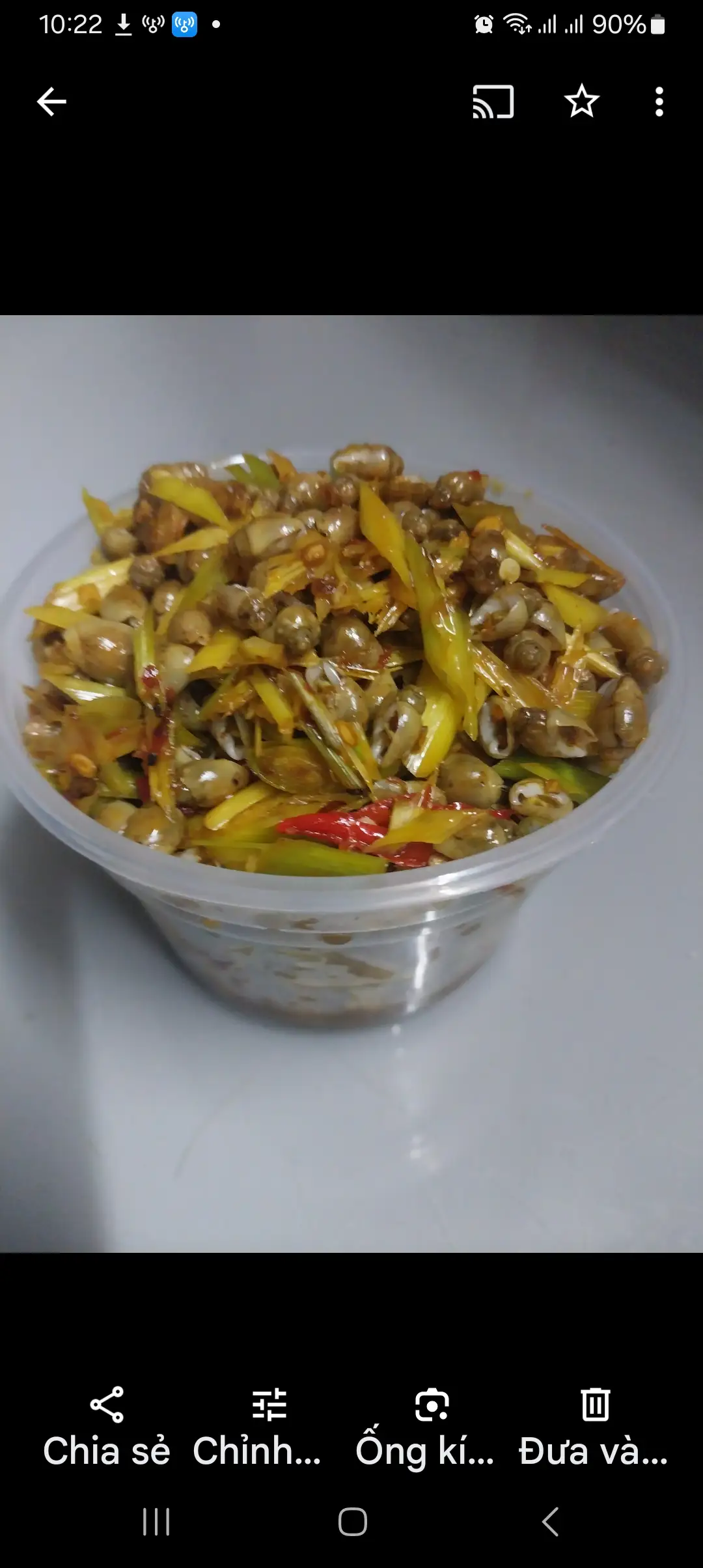 Hình ảnh ốc mở méo miền trung xào sả ơt phần 300ga.