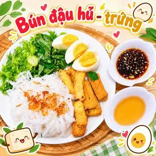 Hình ảnh Bún đậu hủ + trứng luộc