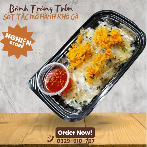 Bánh Tráng Trộn Mỡ Hành Khô Gà - 35.000 ₫ tại Bánh tráng Ăn vặt Nghiện Store - Lý Thường Kiệt