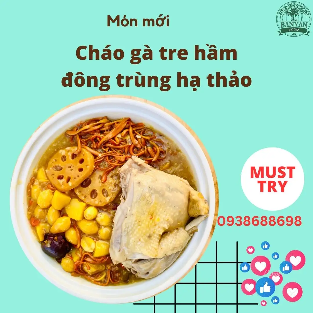 Cháo gà tre hầm đông trùng hạ thảo  - 170.000 ₫ tại Banyan - Gà Nướng Lu & Gà Hầm Sâm - Phú Mỹ