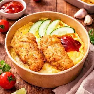 ComBo 2 Cơm Gà Chiên Chả Cá Phủ Trứng NGON - 86.800 ₫ tại Cơm Phủ Trứng - Mỳ Trộn - Cư Xá Bình Thới