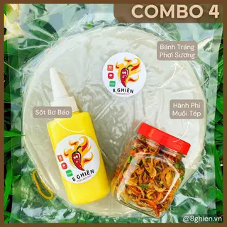 Hình ảnh Combo 4 Bánh Tráng Phơi Sương, Hủ Hành Phi Muối Tép, Chai Bơ Xịt