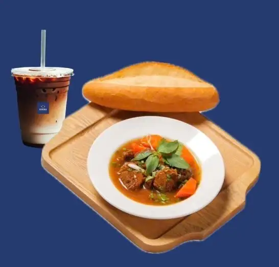Hình ảnh Combo bánh mì bò kho - cà phê