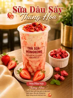 Sữa Dâu Sấy Thăng Hoa (L) - 39.000 ₫ tại Trà Sữa HongKong Baley - Minh Phụng