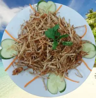 Hình ảnh Khô mực chiên khoai môn