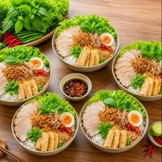 Hình ảnh COMBO 5 Hộp Bún Thịt Luộc Nước Tương ( Full Topping )