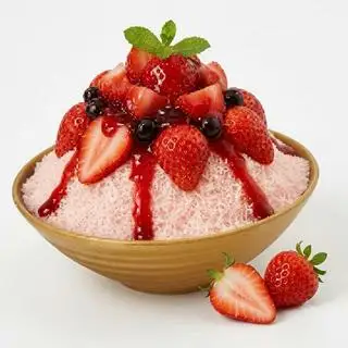Bingsu dâu - 190.000 ₫ tại Tiệm Bánh Bake Rue - Nguyễn Văn Quá
