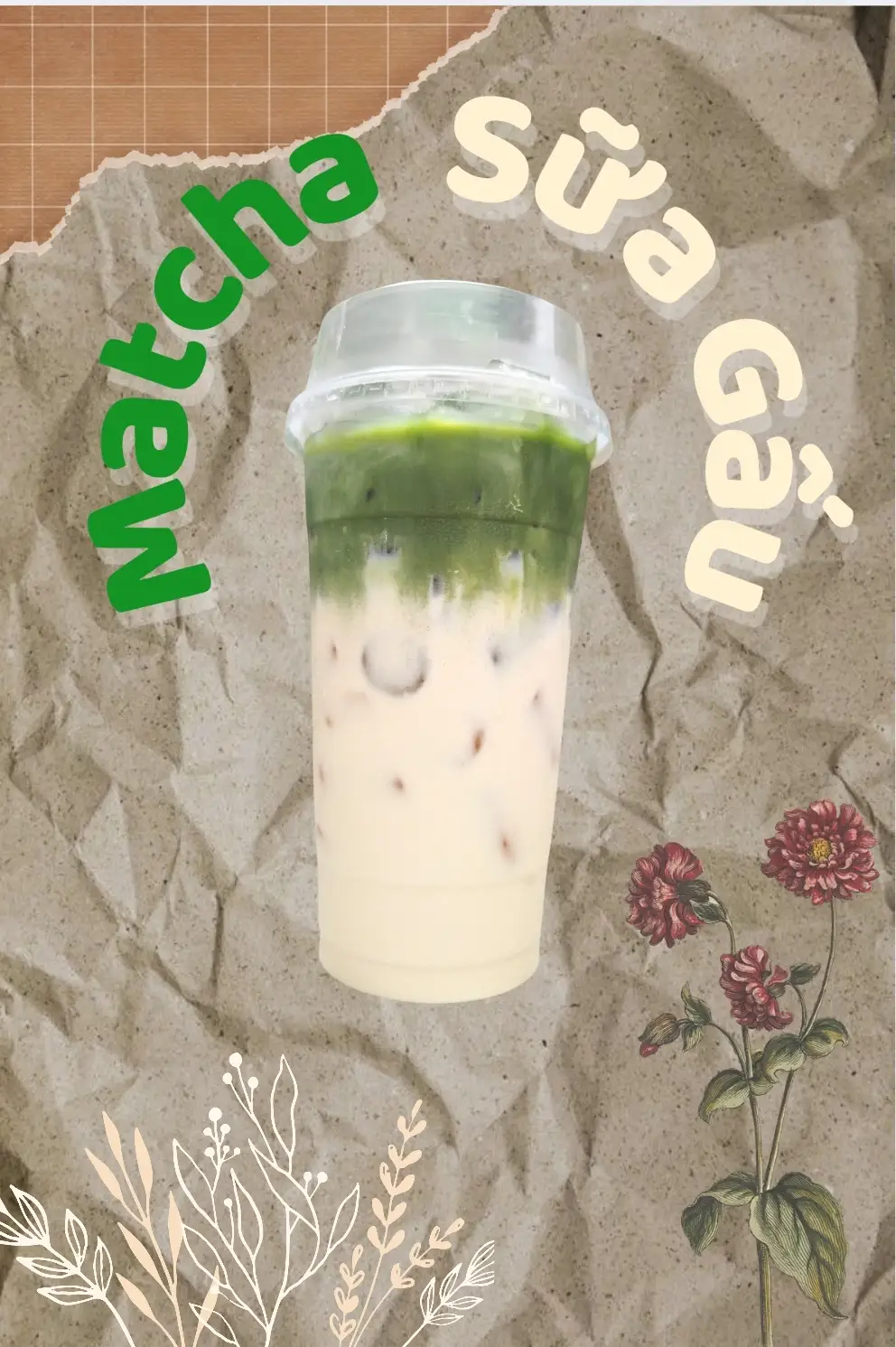 Hình ảnh Matcha sữa gấu