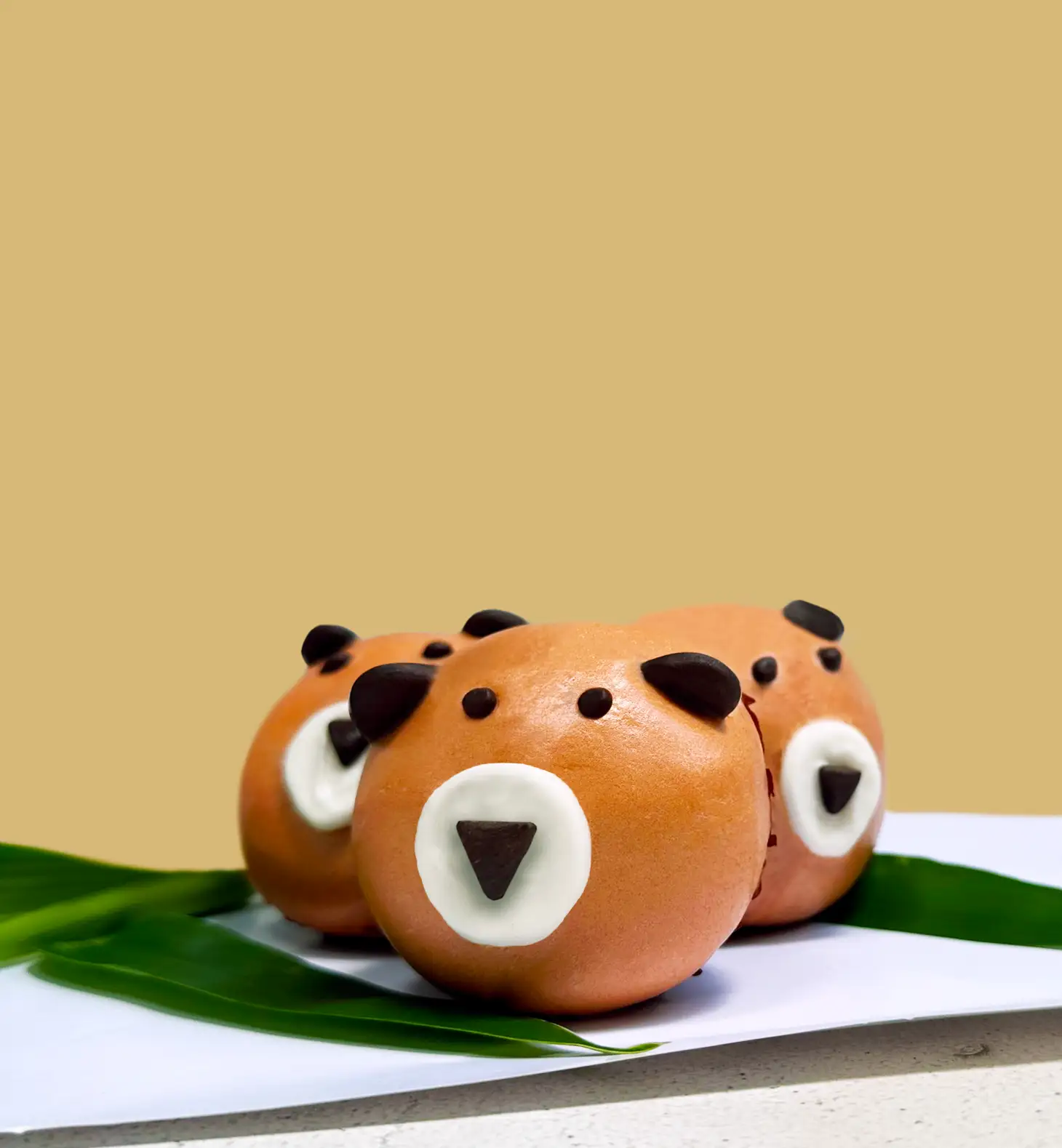 Hình ảnh Bánh Bao Tạo Hình Con Gấu Socola