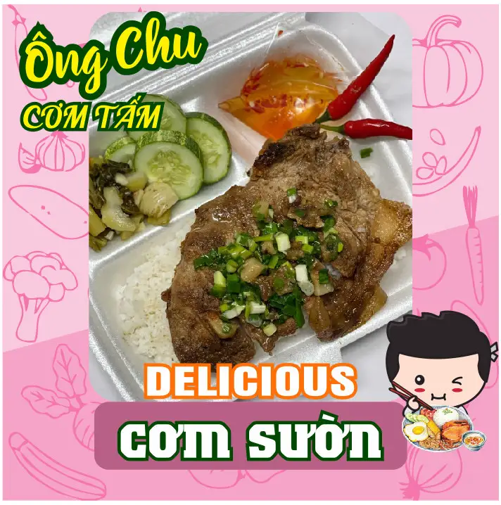 Cơm sườn - 45.000 ₫ tại Cơm Tấm Ông Chu - Nguyễn Tri Phương