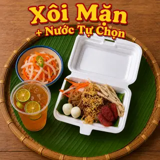 Xôi Mặn + Nước Tự Chọn - 53.000 ₫ tại Xôi Cậu Ba Bi - Xôi Mặn, Gà Xé & Xá Xíu - Cách Mạng Tháng Tám