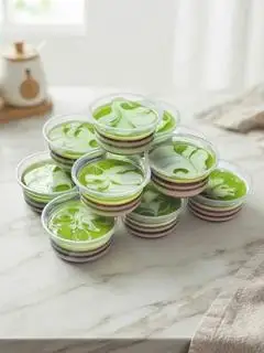 Hình ảnh Rau Câu Ngàn Lớp Lá Dứa Cà Phê Cốt Dừa