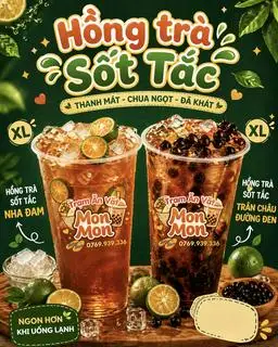 Hồng Trà Sốt Tắc size XL - 28.000 ₫ tại Trạm Ăn Vặt MonMon - Tráng Trộn Muối Gà, Trà Tắc & Trà Sữa - Trần Văn Hoàng