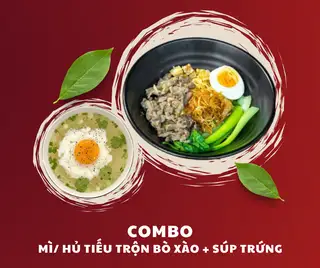 COMBO TRỘN BÒ XÀO + SÚP TRỨNG - 80.000 ₫ tại Mì Trộn Bò Xào - Phan Văn Hân