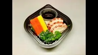 Hình ảnh Sashimi: (3 bạch tuộc + 3 cá trích mầu ngẫu nhiên) 