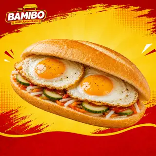 Bánh Mì 2 Trứng Ốp La - 40.000 ₫ tại Bánh Mì Thịt Nướng & Bún Thịt Nướng BamiBo - Nguyễn Văn Đậu
