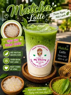 Matcha Latte+Trân châu - 35.100 ₫ tại Trà Sữa & Ăn Vặt Mẹ Cherry - Trần Đình Xu