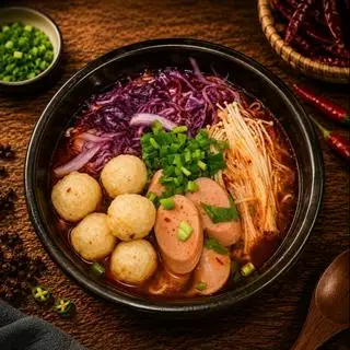 Mì xúc xích chả viên - 47.000 ₫ tại Mì Cay Nhà Béo - Đường Số 17