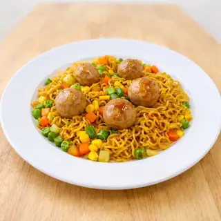Hình ảnh mì trộn cá viên