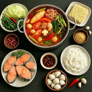Lẩu cá basa chua cay chuẩn Thái (2 người dùng) - 239.000 ₫ tại Anna Food - Mì Trộn, Chân Gà Sốt Thái & Cá Viên Chiên - Vân Côi