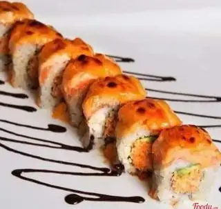 Hình ảnh shushi cá hồi khè sốt teri